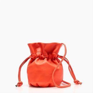 J Crew Mini crossbody leather bag, autumn coral